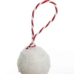 Red and White Candy Cane Stripe Ball Garland Fashion