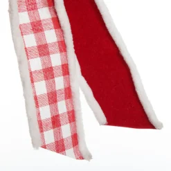 Red and White Check Christmas Bow with Fur Trim Best