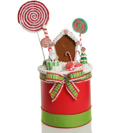Red and White Felt Lollipop Christmas Pick Cheap