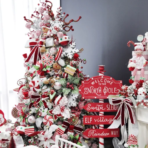 Red and White Felt Lollipop Christmas Pick Cheap