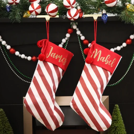 Red and White Glitter Ball Garland Cheap