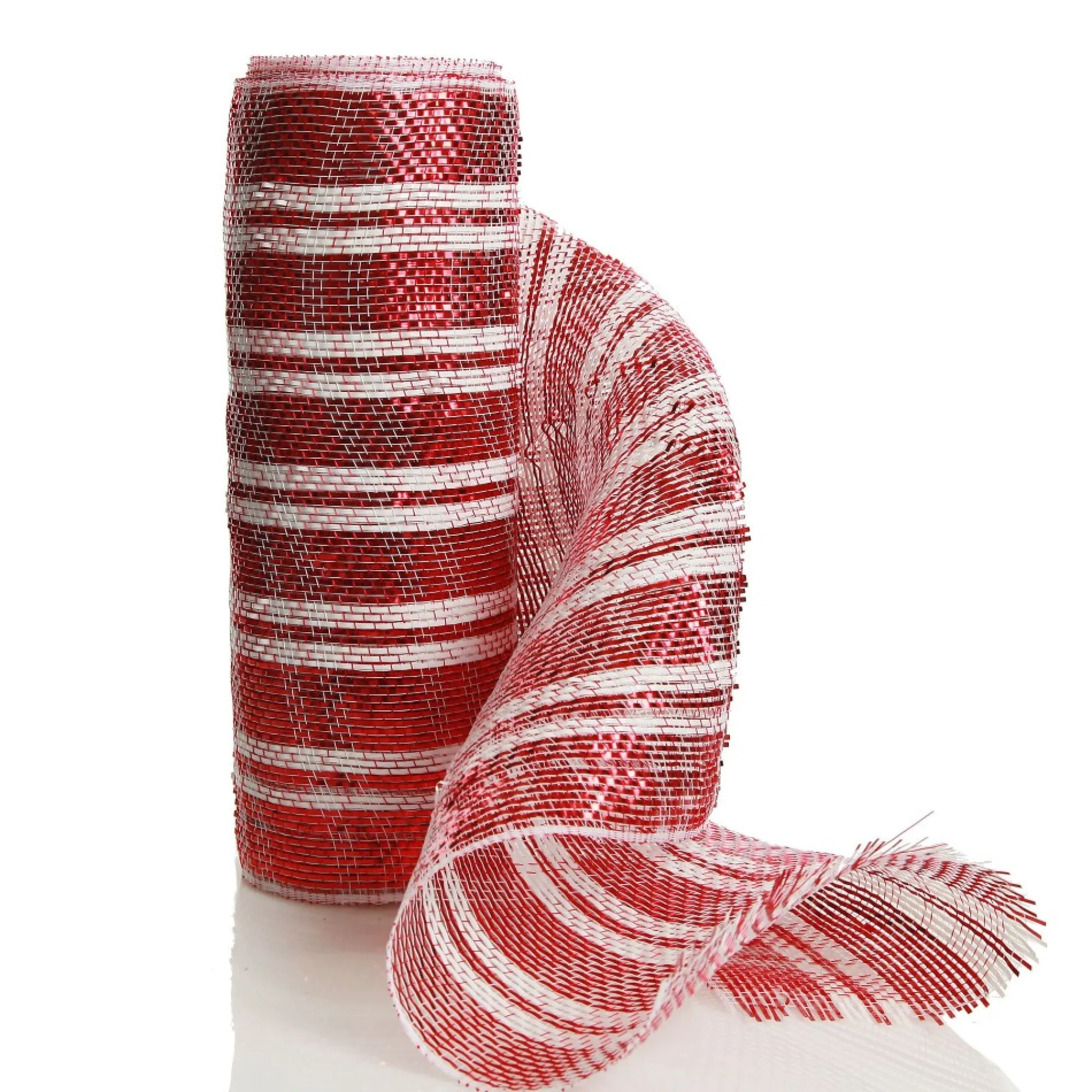 Red and White Stripe Decomesh Roll Fashion