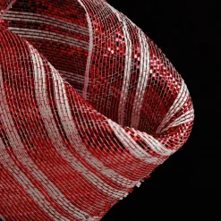 Red and White Stripe Decomesh Roll Fashion