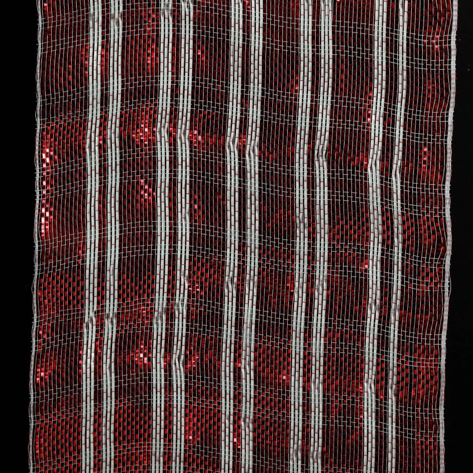 Red and White Stripe Decomesh Roll Fashion