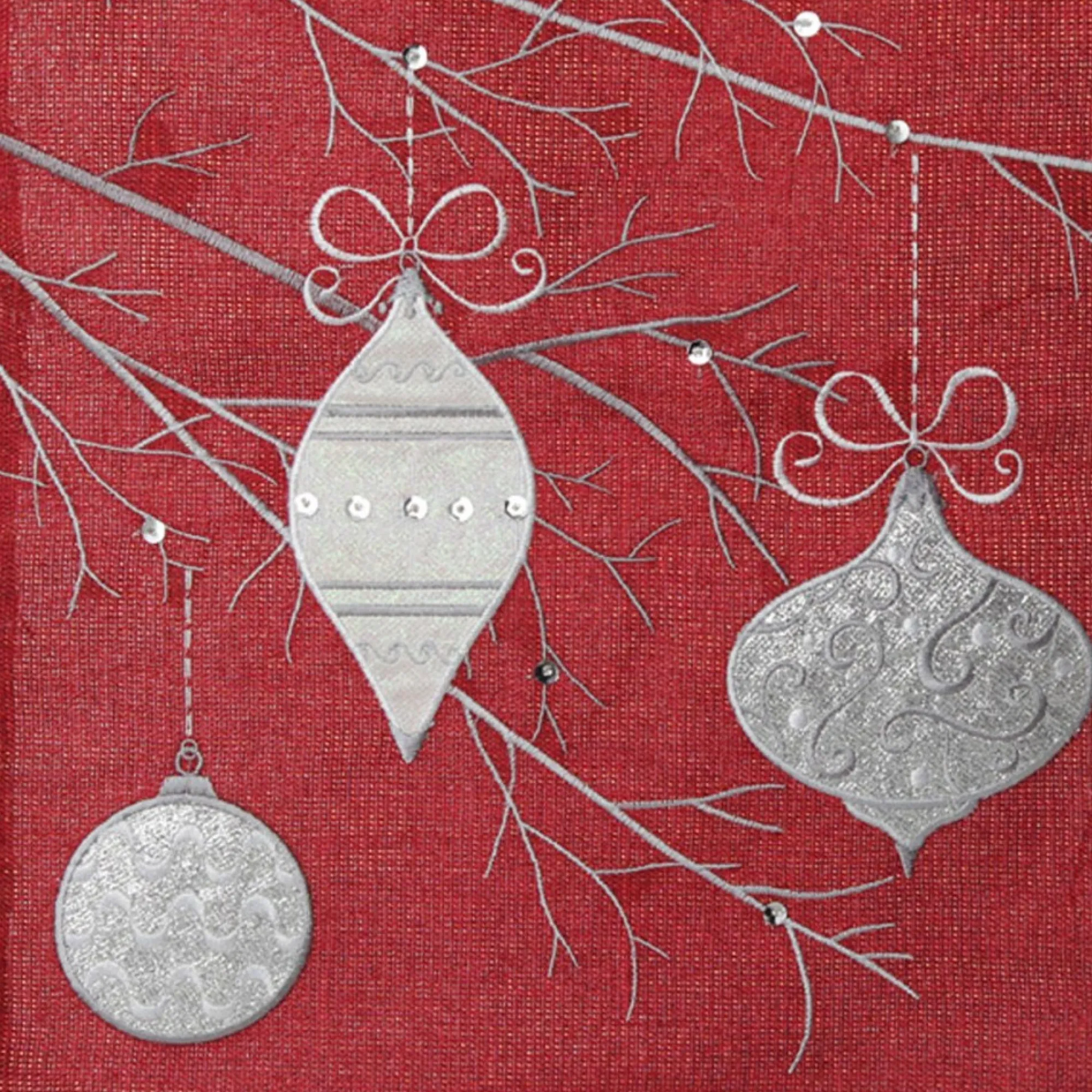 Red Bauble Christmas Table Runner Shop