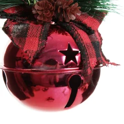 Red Christmas Bell Door Hanger with Red Buffalo Check Bow Best Sale