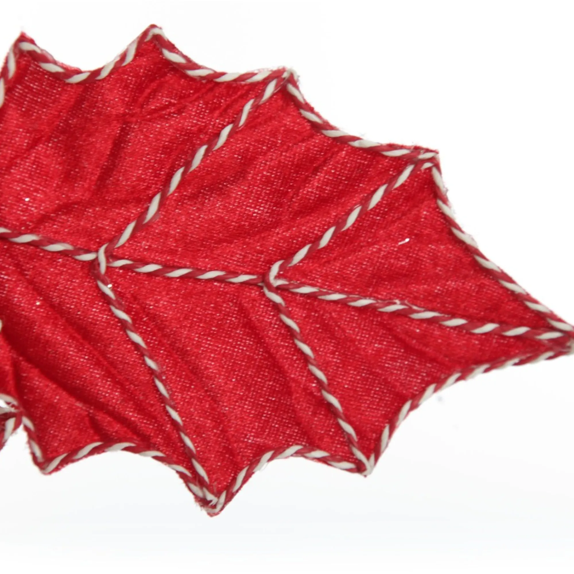 Red Christmas Holly Leaf Clip with Twine Trim Online