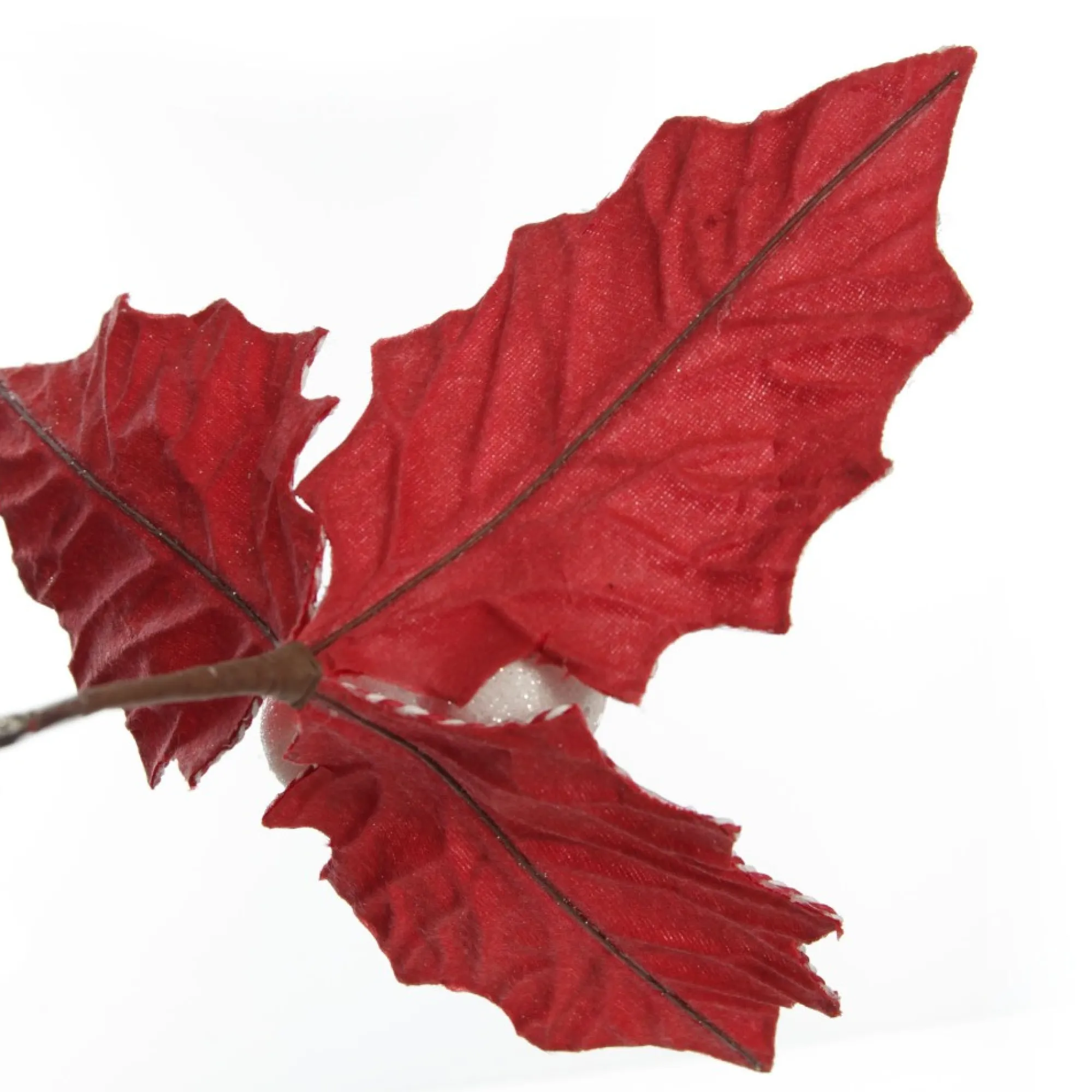 Red Christmas Holly Leaf Clip with Twine Trim Online