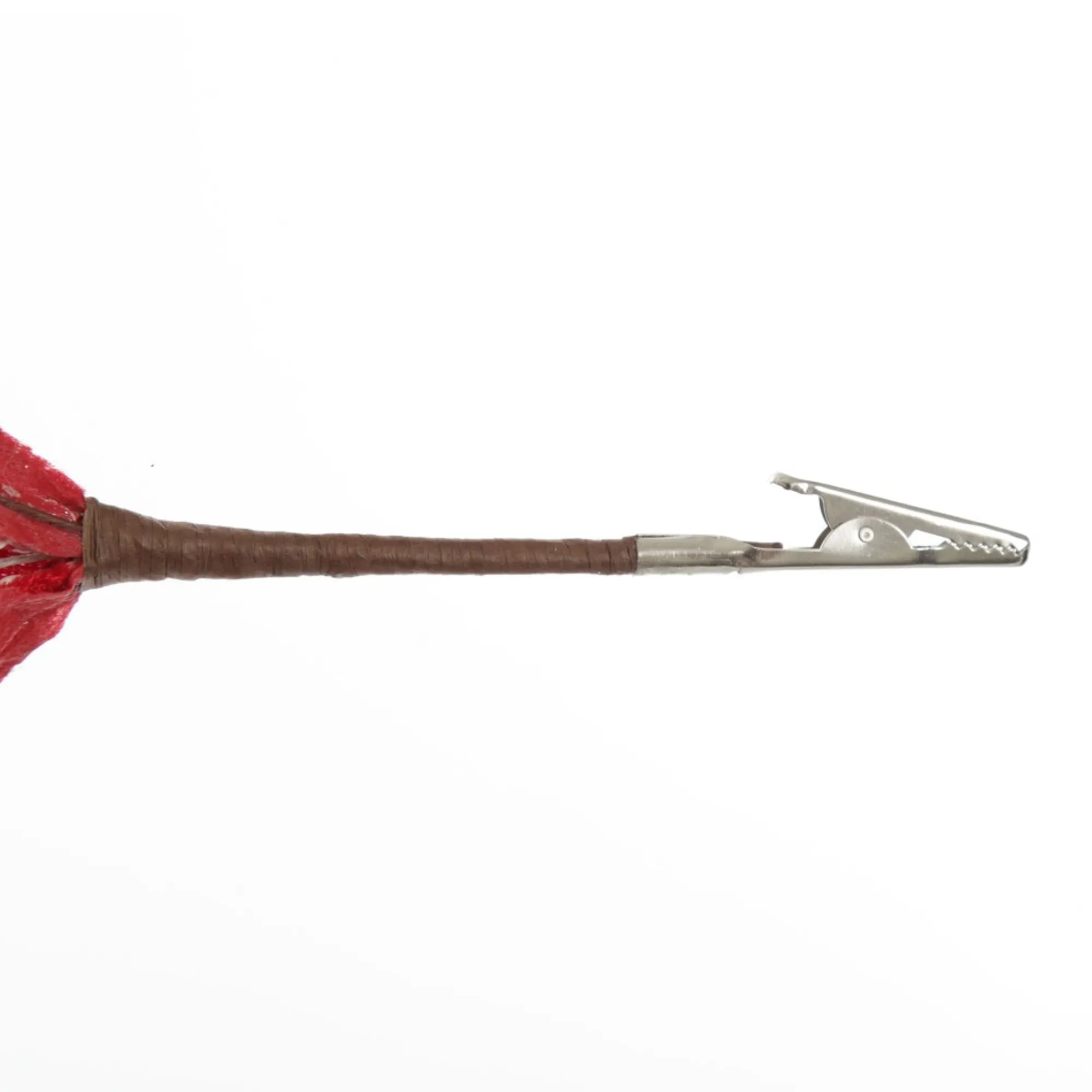 Red Christmas Holly Leaf Clip with Twine Trim Online