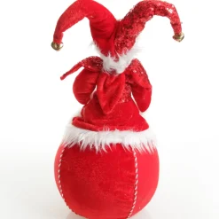 Red Elf on Bauble Christmas Ornament Outlet