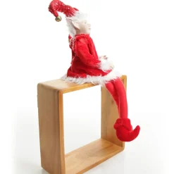 Red Elf Sitting Christmas Ornament Store