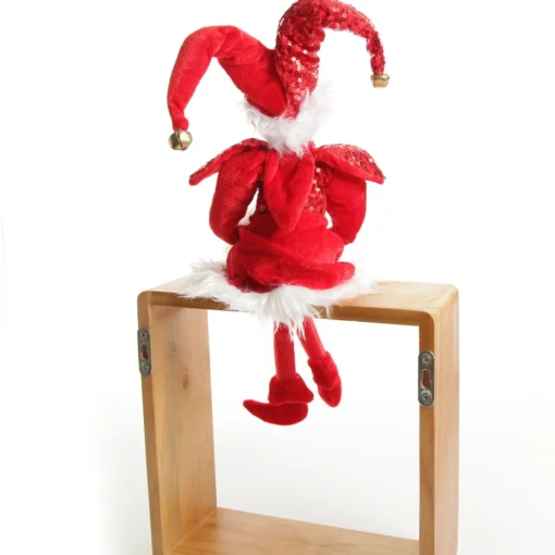 Red Elf Sitting Christmas Ornament Store