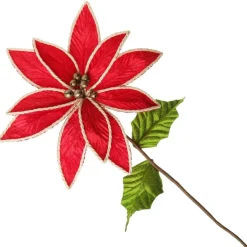 Red Embossed Flower with Rope Trim and Bells Fashion