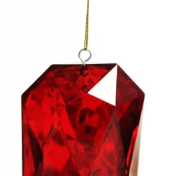 Red Emerald Cut Gem Christmas Hanging Decoration Online