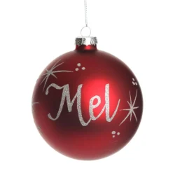 Red Glass Personalised Christmas Bauble Discount