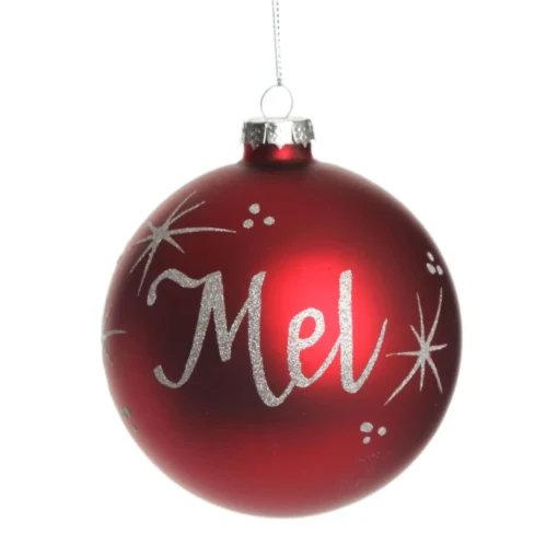 Red Glass Personalised Christmas Bauble Discount