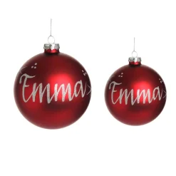 Red Glass Personalised Christmas Bauble Discount