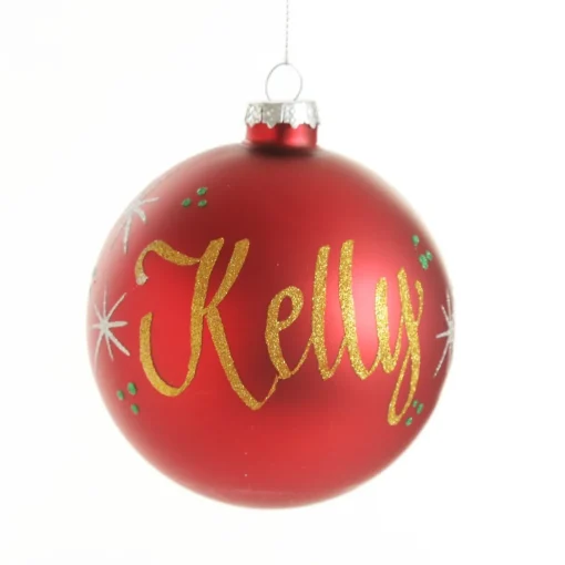 Red Glass Personalised Christmas Bauble Discount