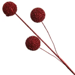 Red Glitter Christmas Ball Trio Pick Discount
