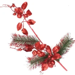 Red Glitter Floral and Pine Spray Sale