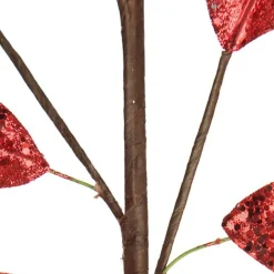 Red Glitter Leaf Spray Shop