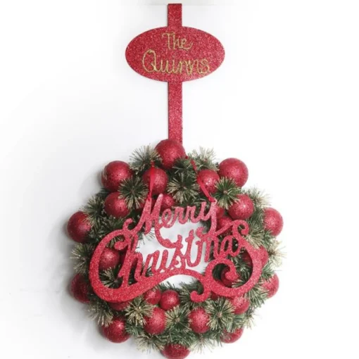 Red Glitter Merry Christmas Plaque Fashion