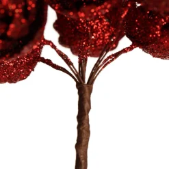 Red Glitter Pinecone Clusters - Set of 2 Flash Sale