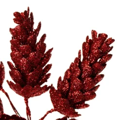 Red Glitter Pinecone Clusters - Set of 2 Flash Sale