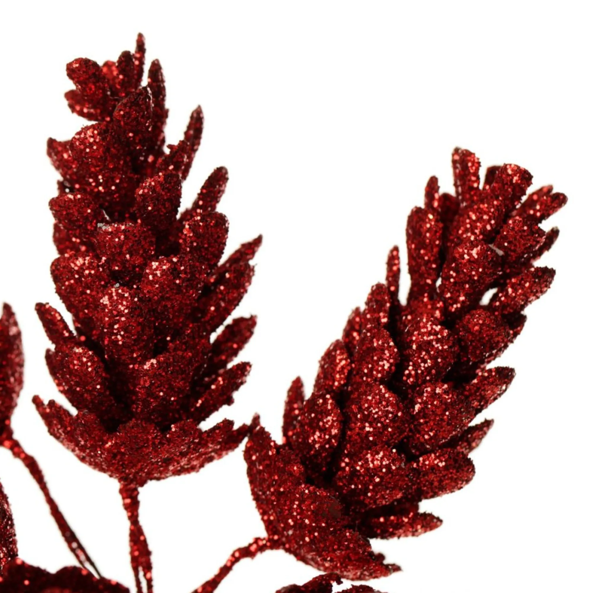 Red Glitter Pinecone Clusters - Set of 2 Flash Sale