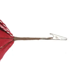 Red Glitter Poinsetta Flower Clip with Twine Trim and Bells Cheap