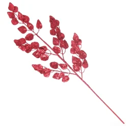 Red Glitter Sequin Leaf Spray Flash Sale