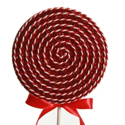 Red Glitter with Twine Lollipop Christmas Decoration Discount