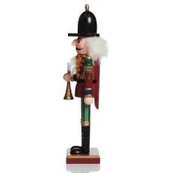 Red Jacket Nutcracker with Horn Christmas Ornament - Large Fashion