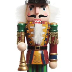 Red Jacket Nutcracker with Horn Christmas Ornament - Large Fashion