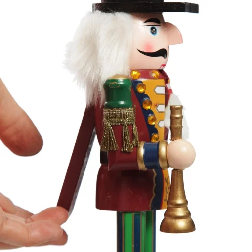 Red Jacket Nutcracker with Horn Christmas Ornament - Large Fashion