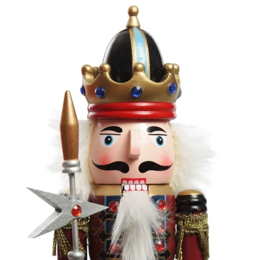 Red Jacket Nutcracker with Staff Christmas Ornament - Large Online