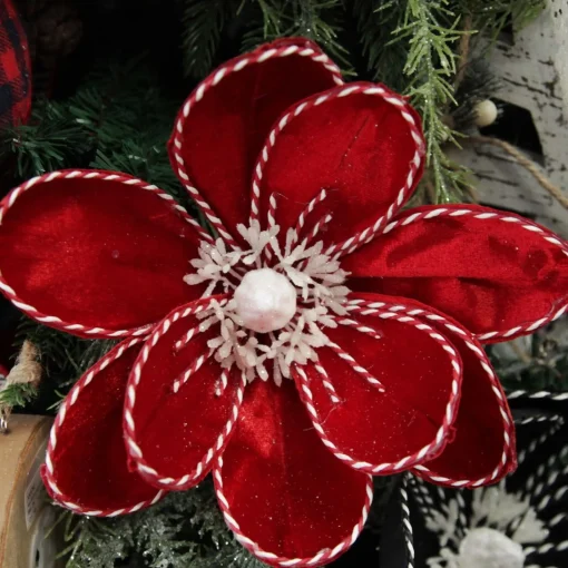 Red Magnolia Flower Stem with Twine Trim Sale