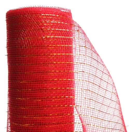 Red Metallic Thread Decomesh Roll Cheap