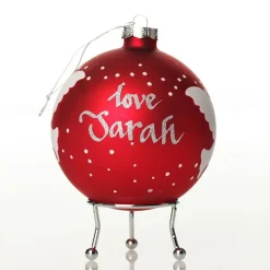Red Peace Doves Christmas Bauble New