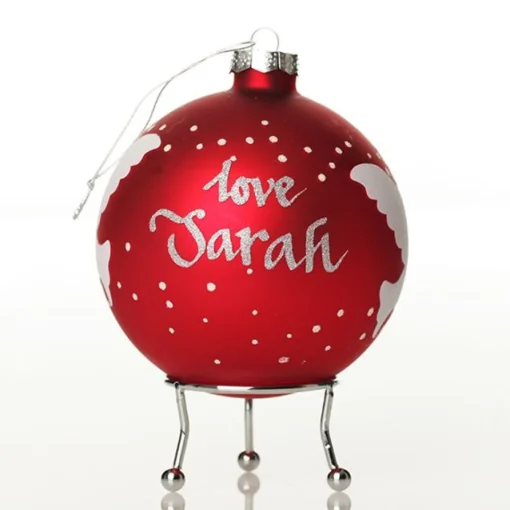 Red Peace Doves Christmas Bauble New