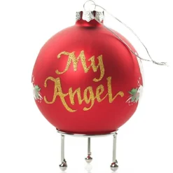 Red Peace Doves Christmas Bauble New