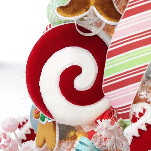Red Pink Mint Peppermint Candy Stripe Christmas Wired Ribbon Garland Shop