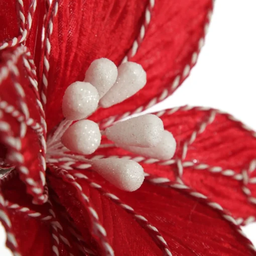Red Poinsettia Flower Stem with Twine Trim Sale