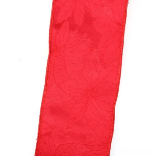 Red Poinsettia Jacquard Ribbon Garland Shop