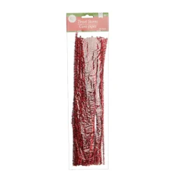 Red Tinsel Chenille Stem Pipe Cleaners - Pack of 45 Shop