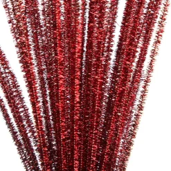 Red Tinsel Chenille Stem Pipe Cleaners - Pack of 45 Shop
