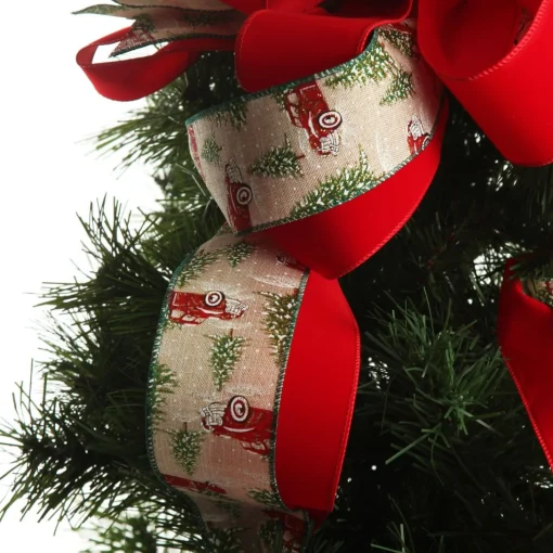 Red Truck Deluxe Tree Topper Bow with Streamers Sale