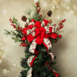 Red Truck Deluxe Tree Topper Bow with Streamers Sale