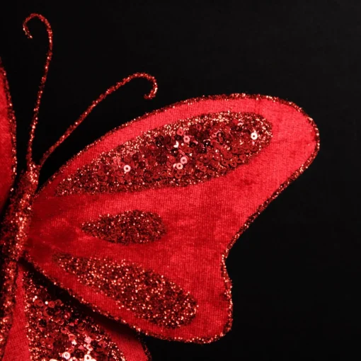 Red Velvet and Sequin Butterfly Clip Clearance