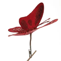 Red Velvet and Sequin Butterfly Clip Clearance